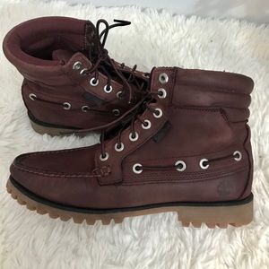 burgundy timberland boots mens